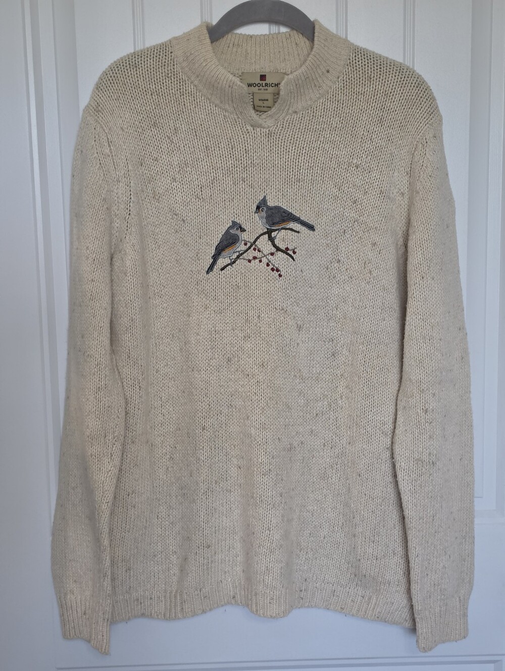 Vintage Woolrich Wool Blend Bird Embroidered Sweater Womens Size Large